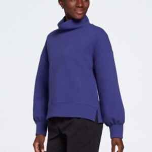CALIA CARRIE UNDERWOOD FUNNEL NECK TEXTURED PULLOVER SWEATER PURPLE MEDIUM